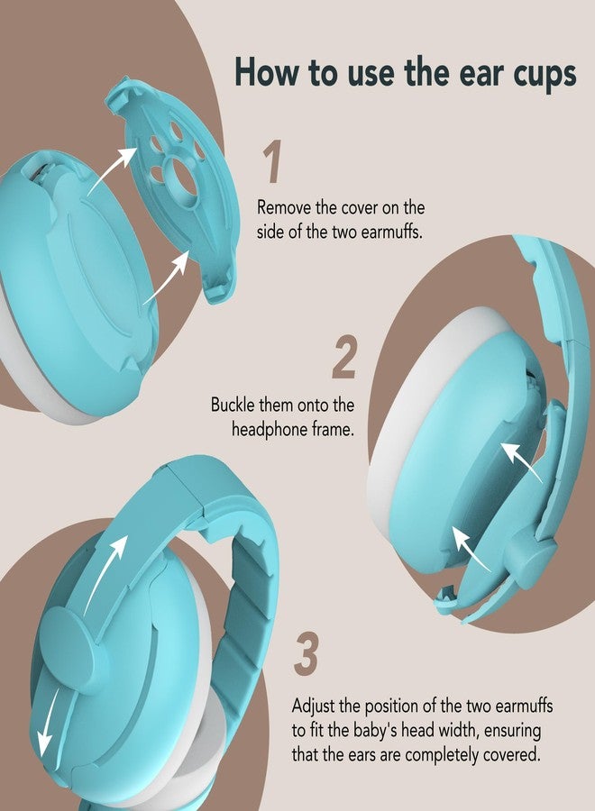 موني بيبي سماعات أذن للأطفال من موني بيبي، 2 في 1، لحماية الأذن، مريحة ومانعة للضوضاء، قابلة للتعديل، لون أزرق - Image 4